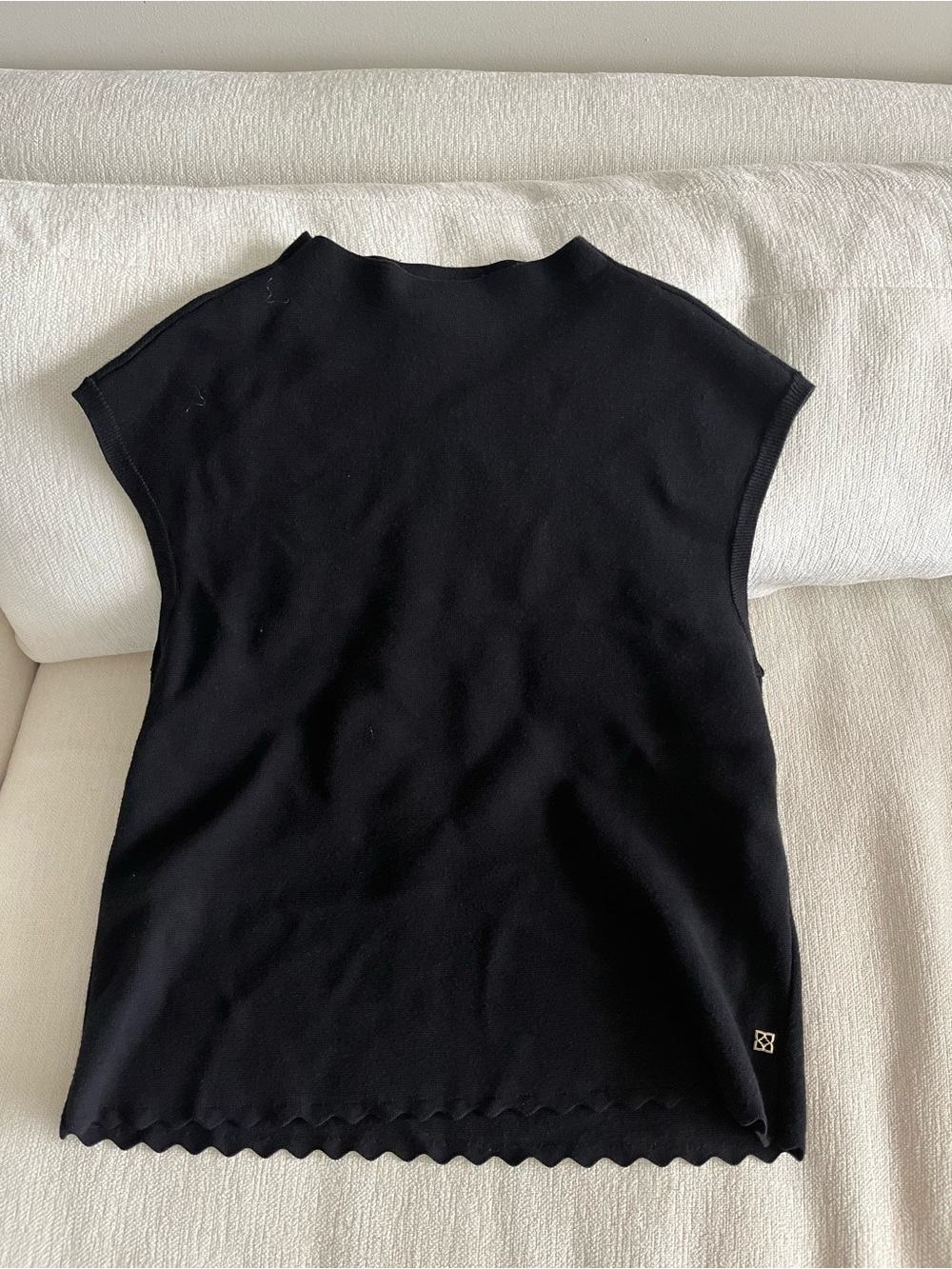 BCBG Black Cap-Sleeve Turtleneck Sweater Size Large